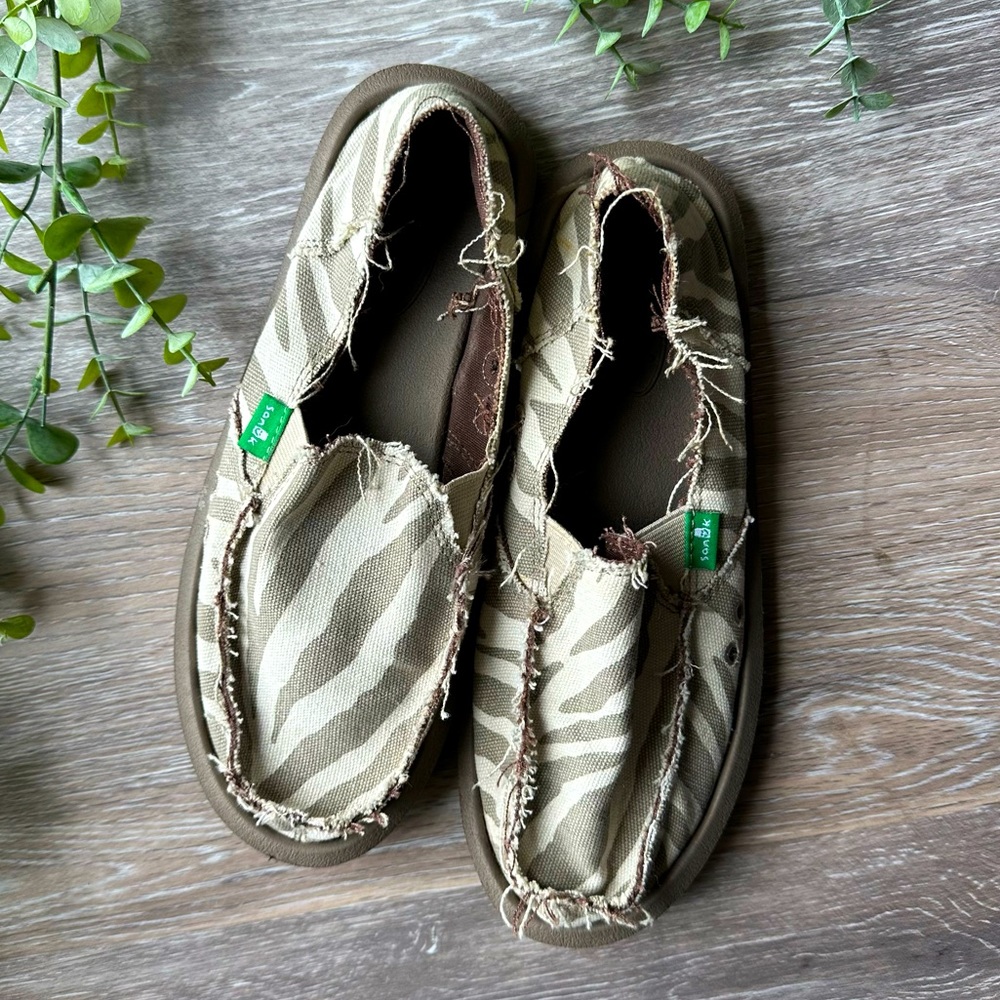 Women’s Sanuk Zebra “I’m Game Sidewalk Surfers” Slip-On Loafers
